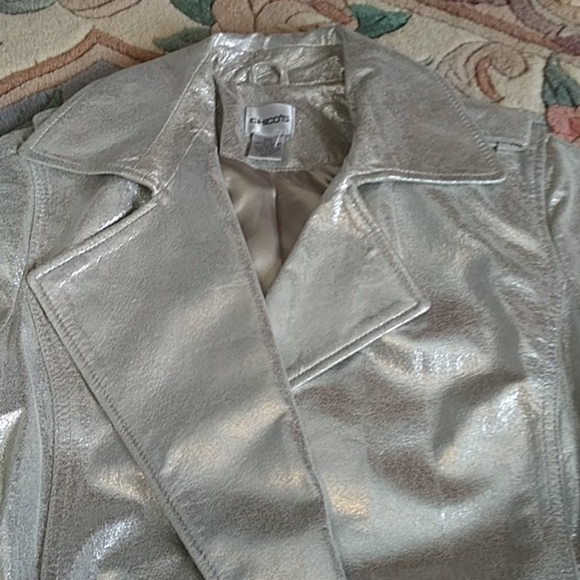 Chicos gold leather trench, EUC - Picture 13 of 14